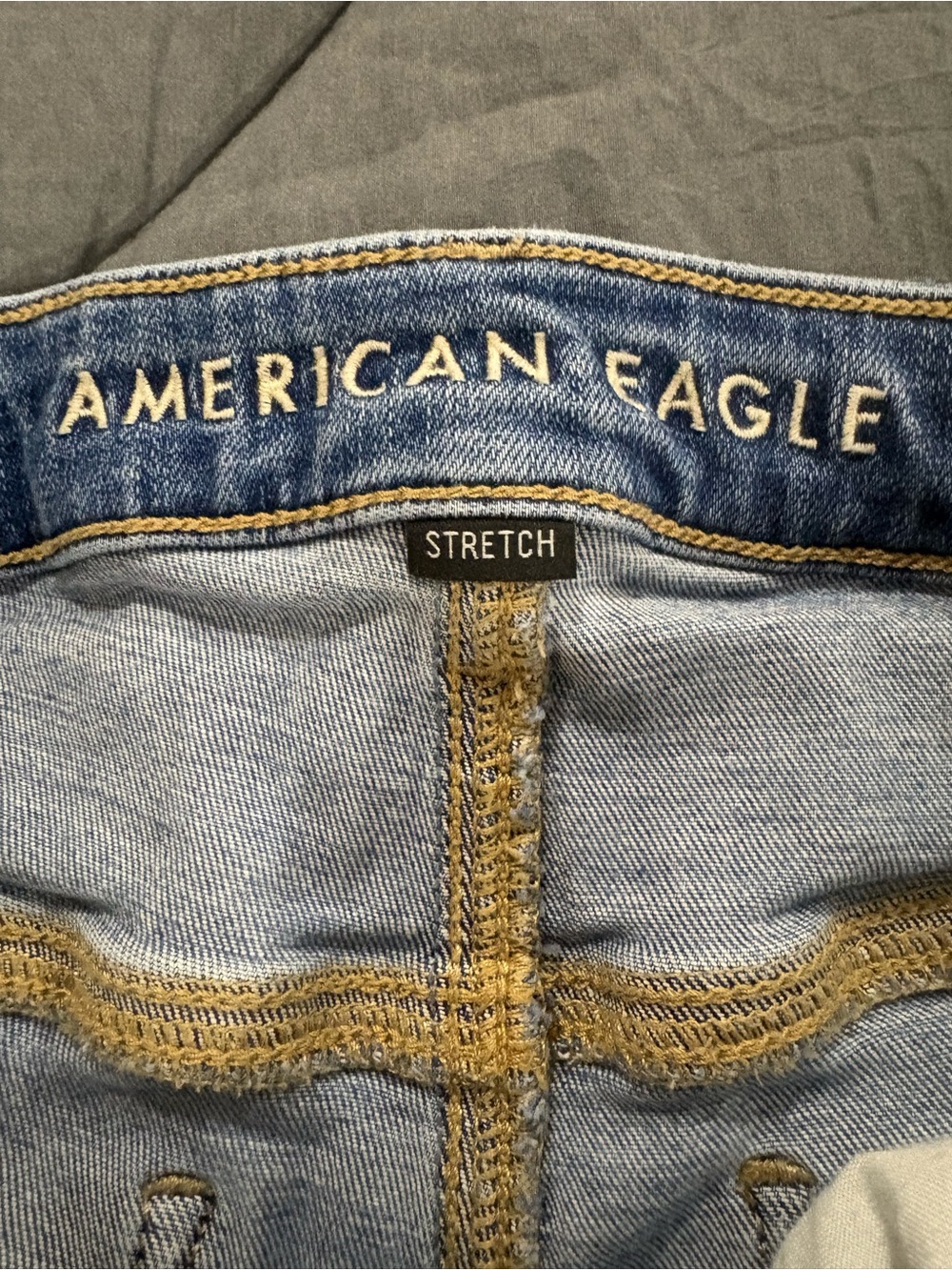 American Eagle Super Hi-Rise Flare Distressed Jeans Size 10 Regular - Picture 3 of 5